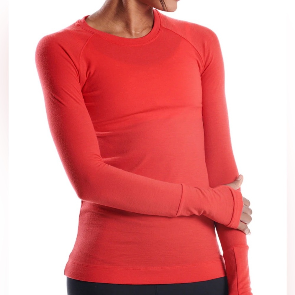 Oiselle Wazzie Wool long sleeve ~ red size 4